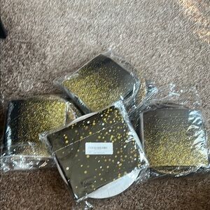 Gold and Black Party Plates Set